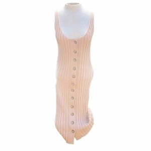 Forever 21 knitted dress button down tan, small